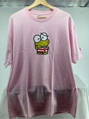 Keroppi x EMOTIONALLY UNAVAILABLE pink tshirt